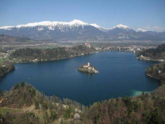 Bled, Castle, lake, curch, island, Pletna, Julian Alps
