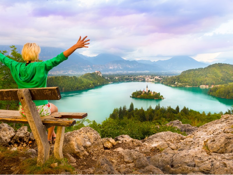 Bled lake and island, Slovenia 