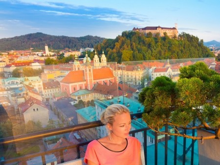 Ljubljana from Nebotičnik cafe